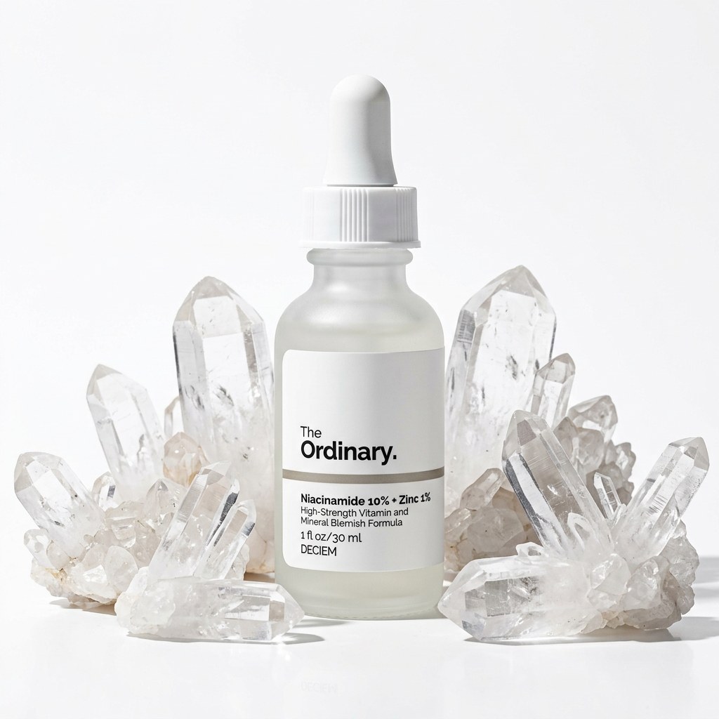 Serum bottle with crystals