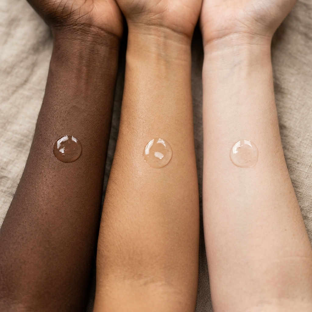 Serum droplet on skin